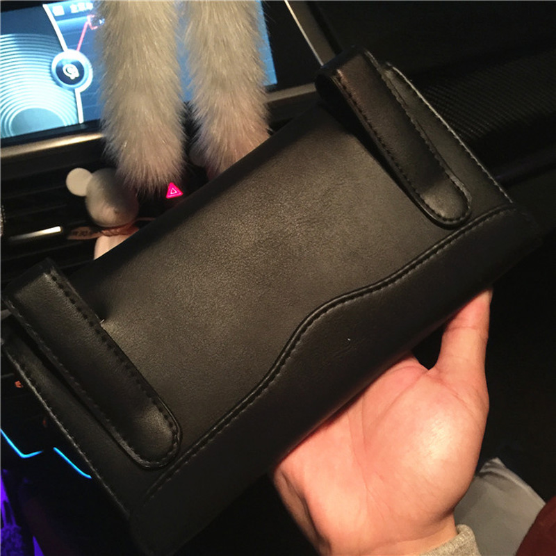 Rose Camellia Bling Leather Car Tissue Paper Box Holder Case Seat Back Hanging Tissue Bag - Black