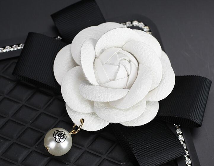 Camellia Bling Rhinestone Automobile Non-Slip Mat Silicone Auto Anti-Slip Pads - Black