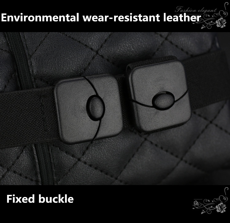 Camellia Leather Auto Tissue Box Holder Case Auto Seat Back Hanging Tissue Bag - Black