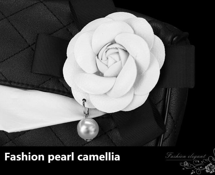 Camellia Leather Auto Tissue Box Holder Case Auto Seat Back Hanging Tissue Bag - Black