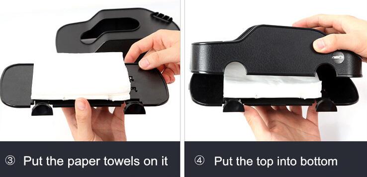 Creative Car Model Multifunction Car Tissue Box Plastic Phone Holder Cards Clip Block Storage Box - Black