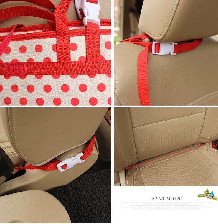 Cute Apple Multi-function Auto Seat Back Hanging Pocket Thermal Insulation Storage Bag - Pink