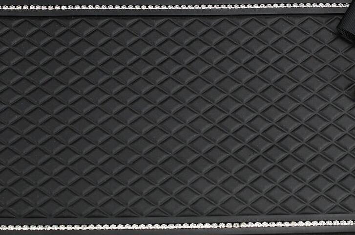 Rose Camellia Bling Rhinestone Automobile Non-Slip Mat Silicone Auto Anti-Slip Pads - Black