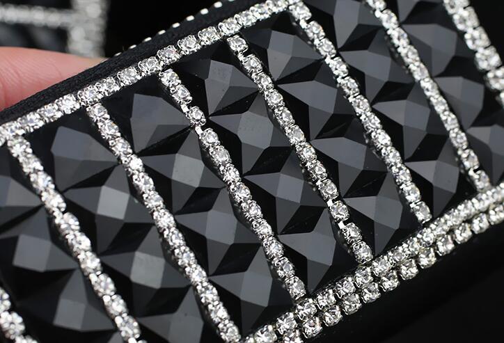 Elegant Pretty Camellia Universal Bling Leather Auto Key Bags Key Chain - Black