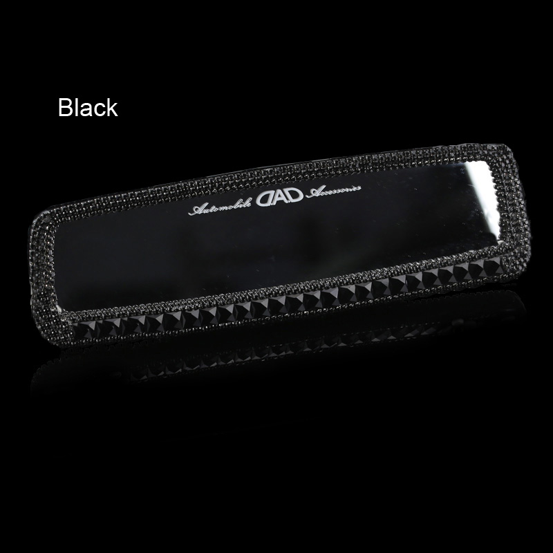 Elegant Gorgeous Bling Bling Diamonds Crystal Car Rearview Mirror Auto Brilliant Rearview Mirror - Black