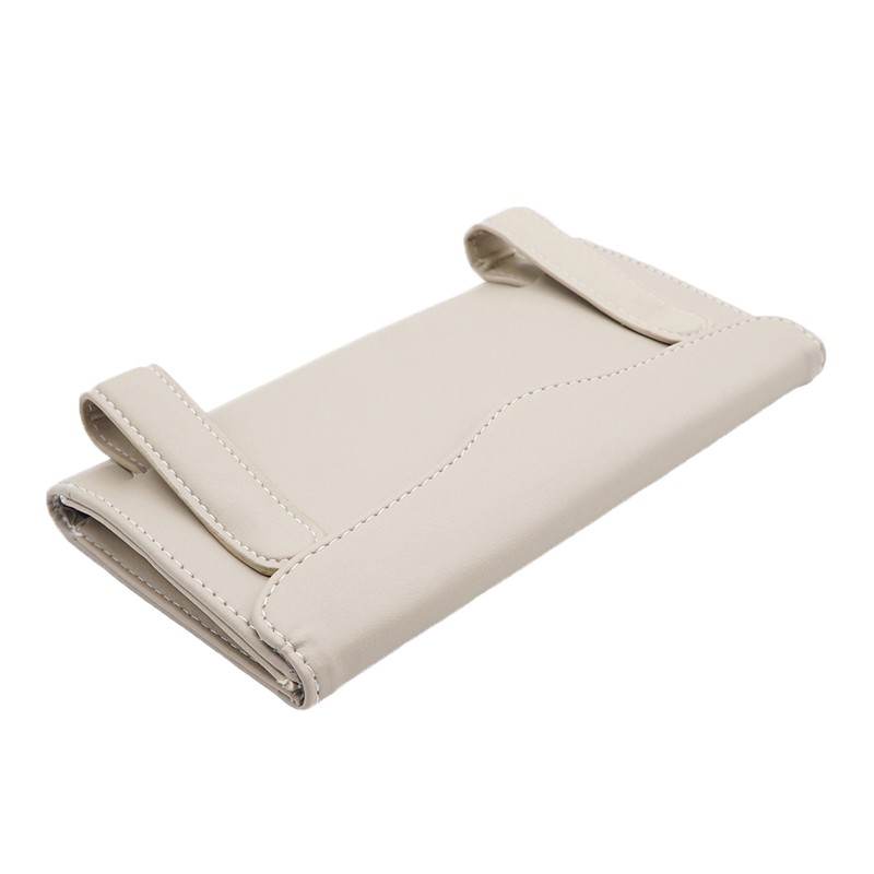 Leather Hanging Diamonds Tissue Box Case Auto Sun Visor Tissue Bag Interior Accessories - Beige