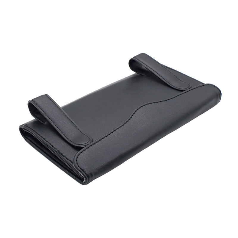 Leather Hanging Diamonds Tissue Box Case Auto Sun Visor Tissue Bag Interior Accessories - Black