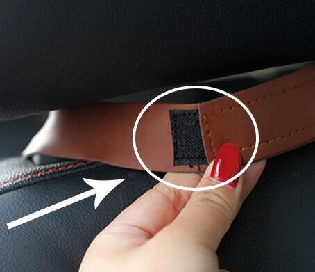 Leather Large Waterproof Felt Auto Seat Back Organizer Holder Pocket Hanger Storage Bag - Brown