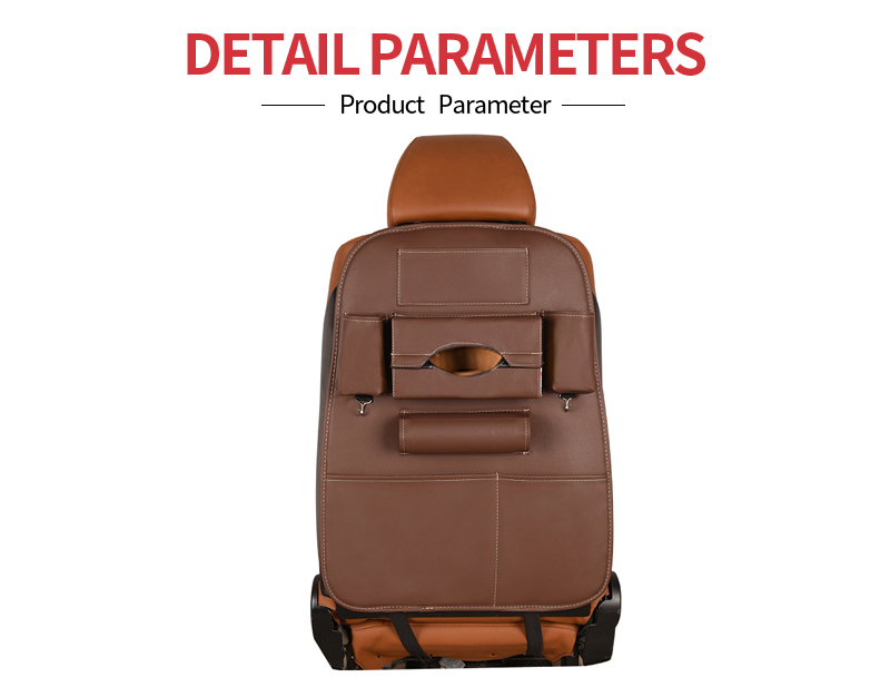 Leather Large Waterproof Felt Car Seat Back Organizer Holder Pocket Hanger Storage Bag - Brown