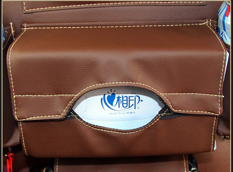 Leather Large Waterproof Felt Car Seat Back Organizer Holder Pocket Hanger Storage Bag - Brown