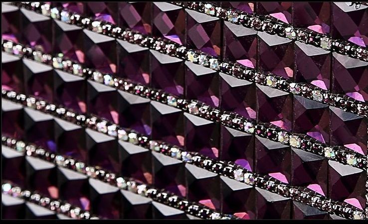 Luxury Creative Crystal Auto Tissue Paper Box Case Women Auto Interior Accessories - Purple