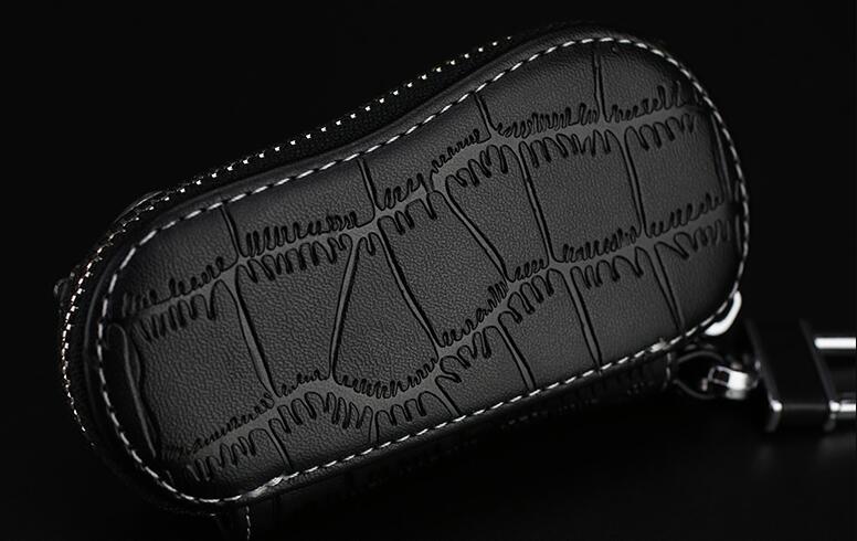 Pretty Cute Camellia Universal Bling Leather Auto Key Bags Key Chain - White