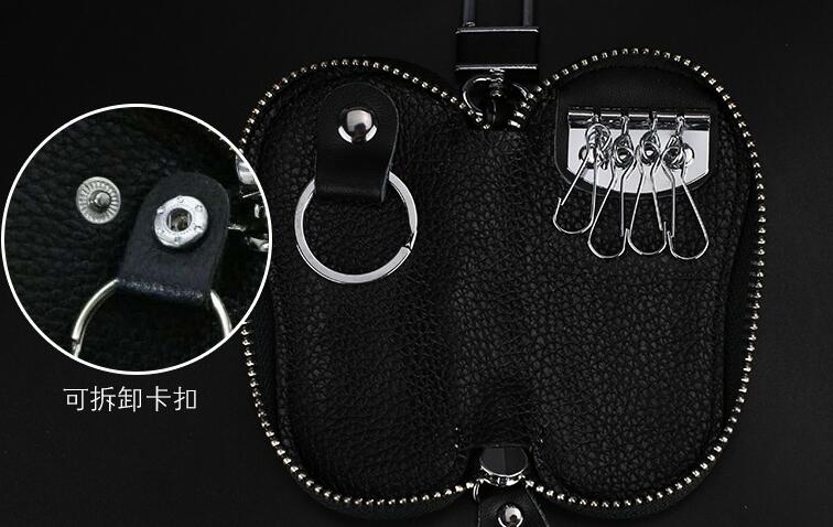 Pretty Cute Camellia Universal Bling Leather Auto Key Bags Key Chain - White