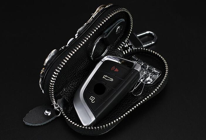 Pretty Cute Camellia Universal Bling Leather Auto Key Bags Key Chain - White