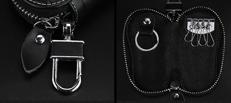 Pretty Cute Camellia Universal Bling Leather Auto Key Bags Key Chain - White