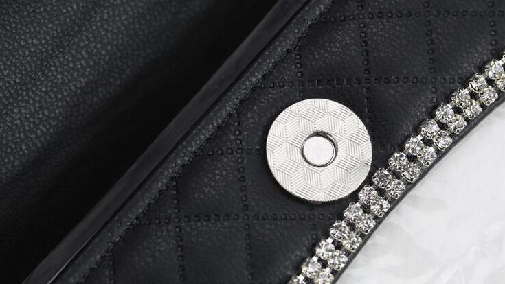 Rose Camellia Bling Leather Car Tissue Paper Box Holder Hanging Seat Back Good Tissue Bag - Black