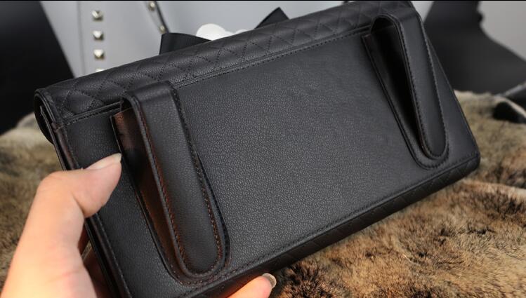 Rose Camellia Bling Leather Car Tissue Paper Box Holder Hanging Seat Back Good Tissue Bag - Black