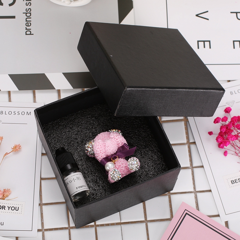 Abs Bear Beautiful Gorgeous Diamonds 1pcs Car Air-Purify Clip Auto Air Out Perfume Clip - White