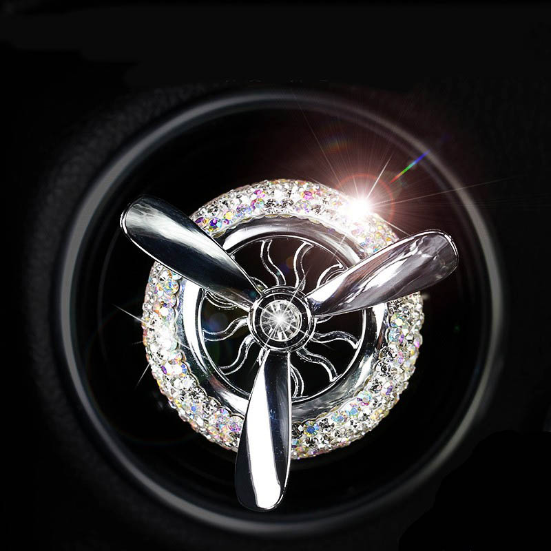 Abs Crystal Bling Bling 1pcs Auto Air-Purify Clip Auto Air Out Perfume Clip - White