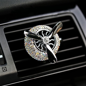 Abs Crystal Bling Bling 1pcs Auto Air-Purify Clip Auto Air Out Perfume Clip - White