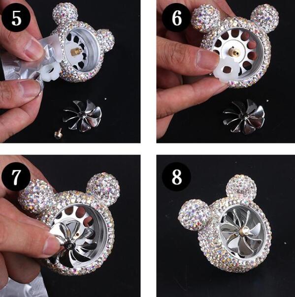 Abs Crystal Bling Bling 1pcs Car Air-Purify Clip Auto Air Out Perfume Clip - Red