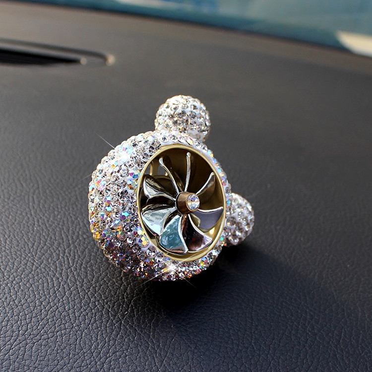 Abs Crystal Bling Bling 1pcs Car Air-Purify Clip Auto Air Out Perfume Clip - White