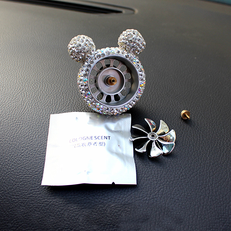 Abs Crystal Bling Bling 1pcs Car Air-Purify Clip Auto Air Out Perfume Clip - White