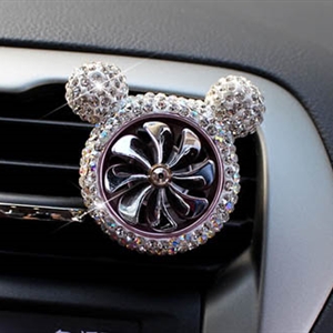 Abs Crystal Bling Bling 1pcs Car Air-Purify Clip Auto Air Out Perfume Clip - White