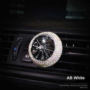 Abs Diamonds Bling Bling 1pcs Car Air-Purify Clip Auto Air Out Perfume Clip - AB White