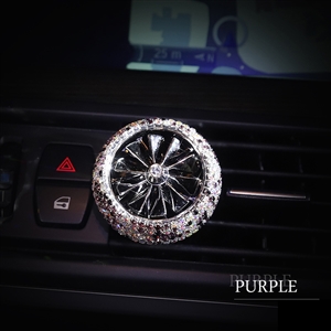 Abs Diamonds Bling Bling 1pcs Car Air-Purify Clip Auto Air Out Perfume Clip - Purple