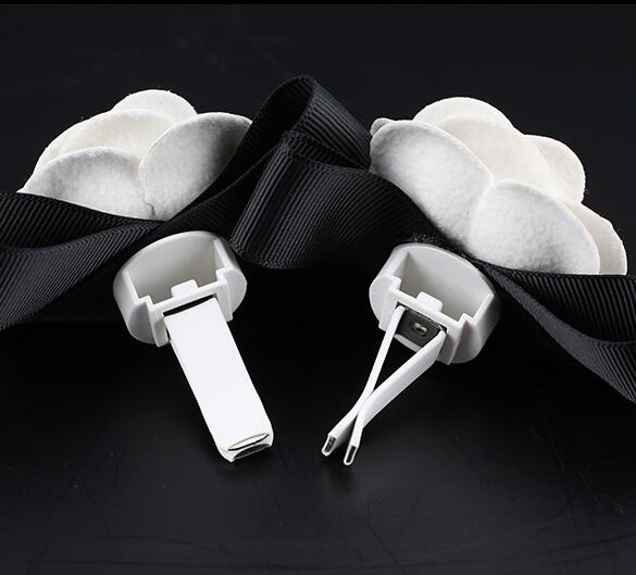 Abs Leather Beautiful Gorgeous Camellia 1pcs Car Air-Purify Clip Auto Air Out Perfume Clip - White