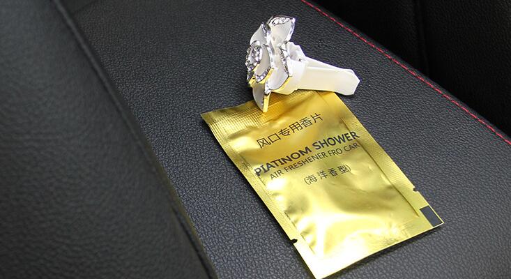 Abs Metal Beautiful Gorgeous Camellia 2pcs Car Air-Purify Clip Auto Air Out Perfume Clip - Pink