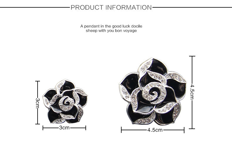 Abs Metal Beautiful Gorgeous Camellia 2pcs Car Air-Purify Clip Auto Air Out Perfume Clip - Pink