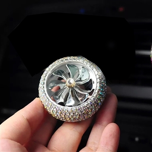 Alloy Crystal Bling Bling 1pcs Car Air-Purify Clip Auto Air Out Perfume Clip - AB White