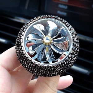 Alloy Crystal Bling Bling 1pcs Car Air-Purify Clip Auto Air Out Perfume Clip - Black
