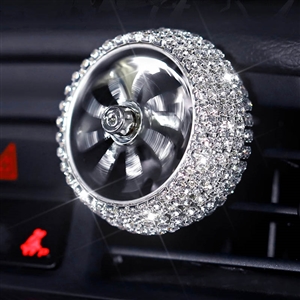 Alloy Crystal Bling Bling 1pcs Car Air-Purify Clip Auto Air Out Perfume Clip - White