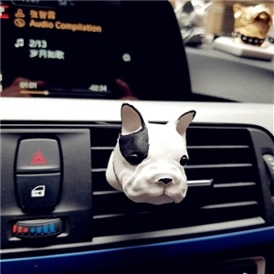 Cute Ornaments French Bulldog Car Decoration Air Freshener Solid Perfume Dog - Black White
