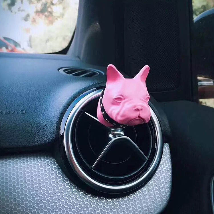 Cute Ornaments French Bulldog Car Decoration Air Freshener Solid Perfume Dog - Rose