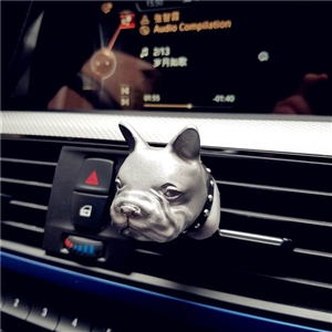 Cute Ornaments French Bulldog Car Decoration Air Freshener Solid Perfume Dog - Silver