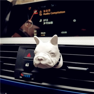 Cute Ornaments French Bulldog Car Decoration Air Freshener Solid Perfume Dog - White