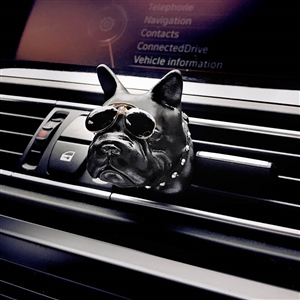 Cute Ornaments French Bulldog Car Decoration Air Freshener Solid Perfume Dog With Sunglasses - Black