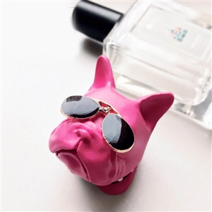Cute Ornaments French Bulldog Car Decoration Air Freshener Solid Perfume Dog With Sunglasses - Rose