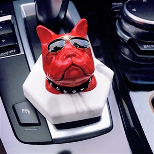 Cute Ornaments French Bulldog Car Decoration Air Freshener Solid Perfume Red Dog With Glasses - White Red