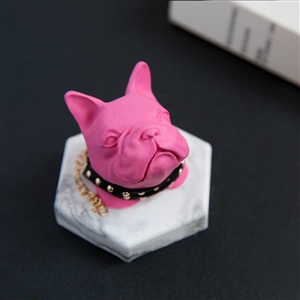 Cute Ornaments French Bulldog Car Decoration Air Freshener Solid Perfume Rose Dog - White Rose