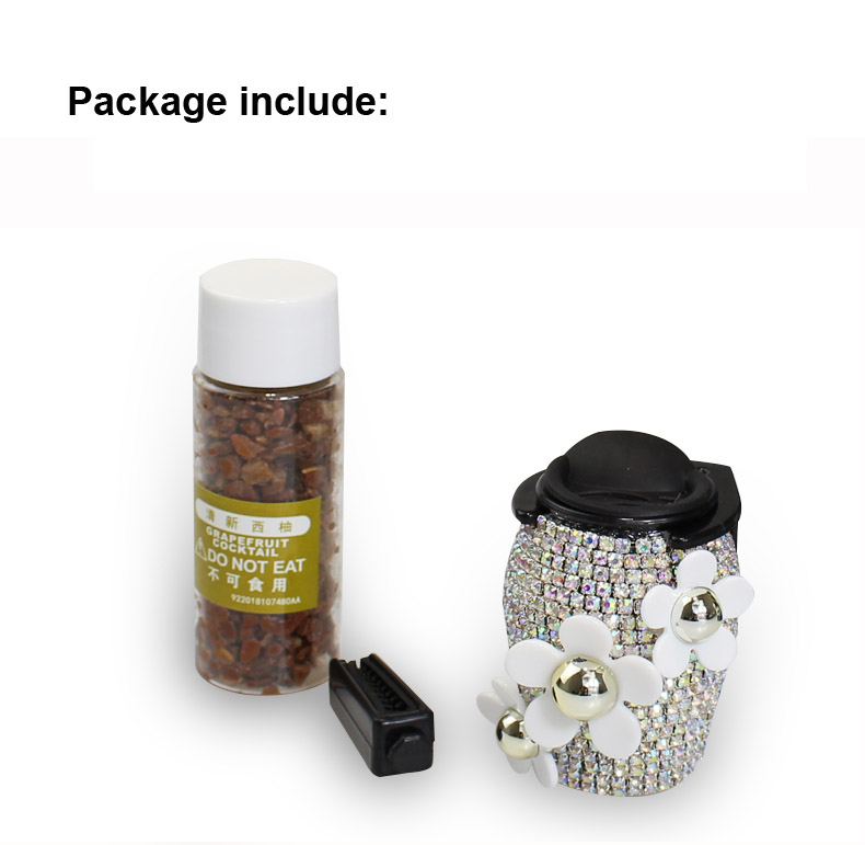 Daisy Crystal Bling Bling 1pcs Auto Air-Purify Clip Auto Air Out Perfume Clip - AB White