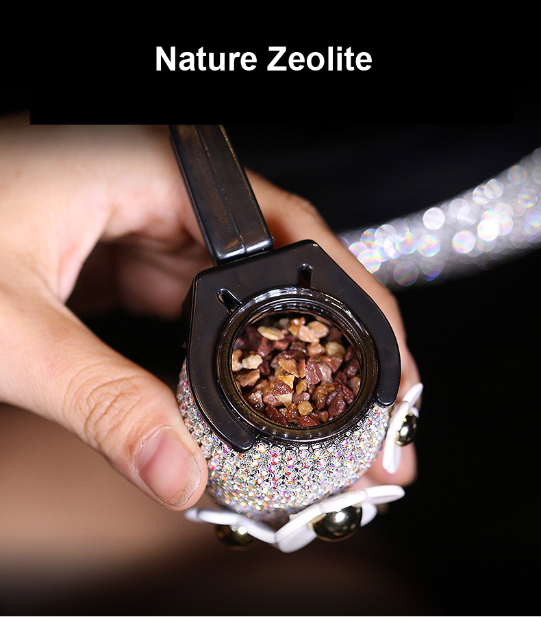 Daisy Crystal Bling Bling 1pcs Car Air-Purify Clip Auto Air Out Perfume Clip - AB White