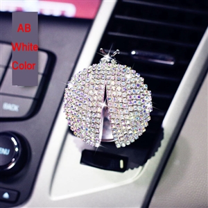 Diamonds Bling Bling 1pcs Car Air-Purify Clip Auto Air Out Perfume Clip - AB White