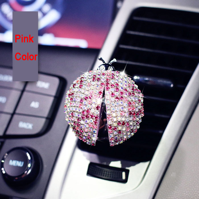 Diamonds Bling Bling 1pcs Car Air-Purify Clip Auto Air Out Perfume Clip - Pink