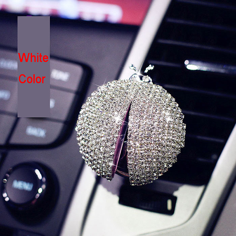 Diamonds Bling Bling 1pcs Car Air-Purify Clip Auto Air Out Perfume Clip - White
