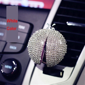 Diamonds Bling Bling 1pcs Car Air-Purify Clip Auto Air Out Perfume Clip - White